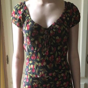 Betsey Johnson Grunge/90s Black Cherry Dress SizeM